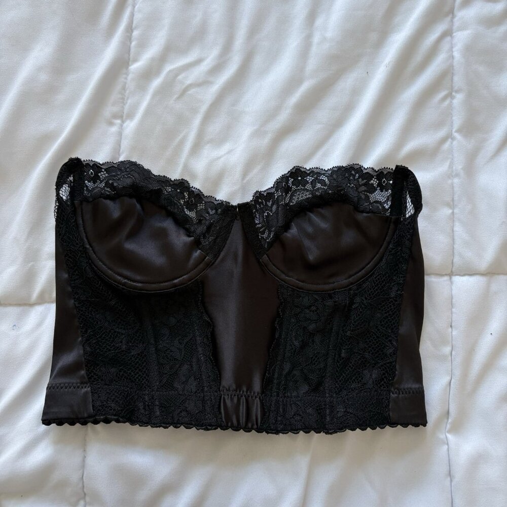 Womens Floral Bustier Corset Top Strapless Vampire Grunge Gothic Dainty Romantic